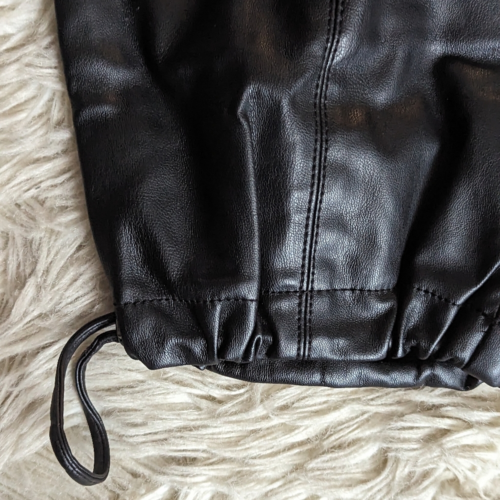 NWT Zara Faux Leather High Waisted Joggers - Picture 5 of 16